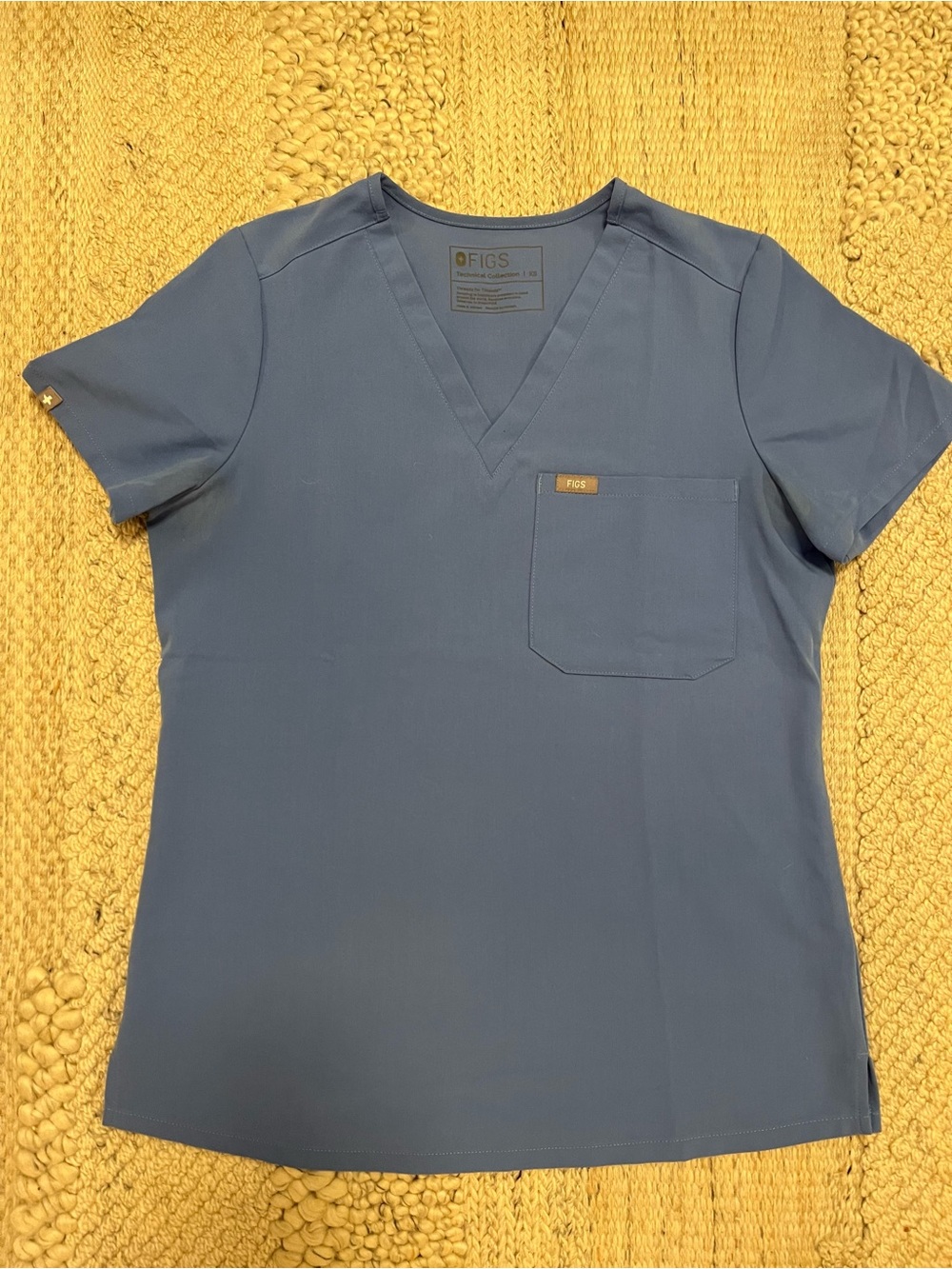 FIGS Women's V-Neck Scrub Top in Ceil Blue